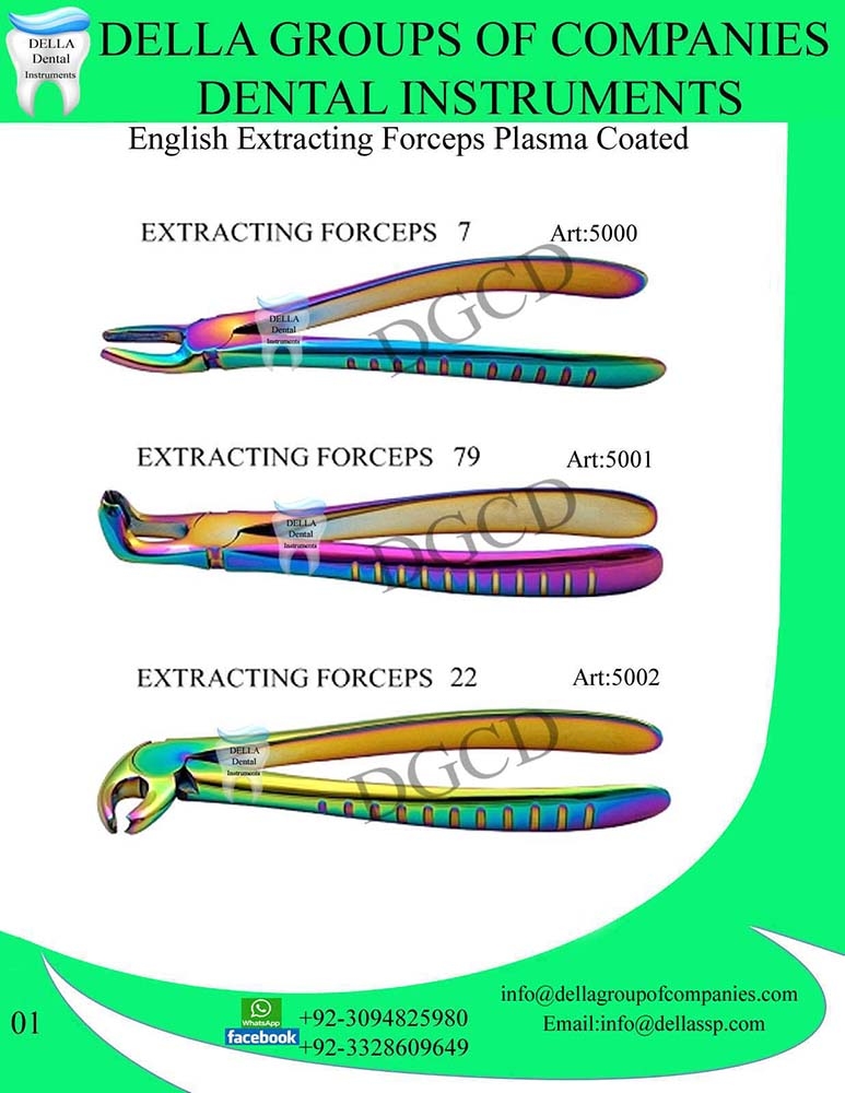 English Extracting Forceps Plasma Coated